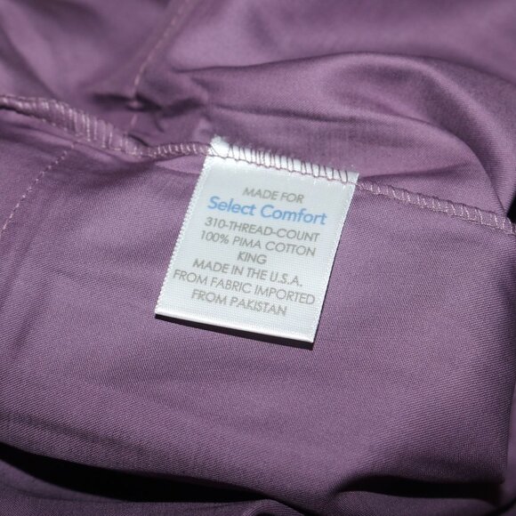 Select Comfort set of 2 purple pillowcases purple 310 thread count 42x22 - Picture 3 of 4